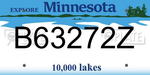 B63272Z Minnesota License Plate
