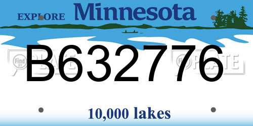 B632776 Minnesota License Plate