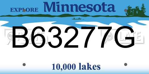 B63277G Minnesota License Plate