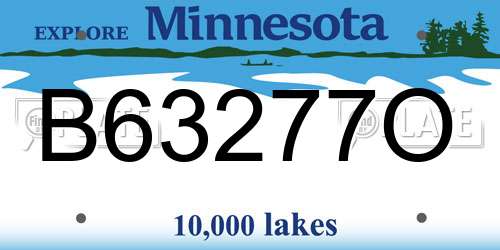 B63277O Minnesota License Plate