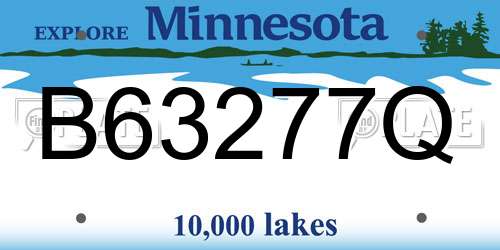 B63277Q Minnesota License Plate