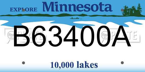 B63400A Minnesota License Plate