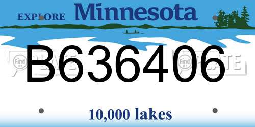 B636406 Minnesota License Plate