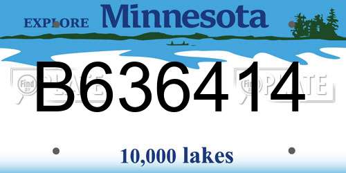 B636414 Minnesota License Plate
