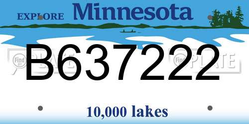 B637222 Minnesota License Plate