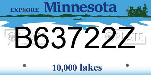 B63722Z Minnesota License Plate