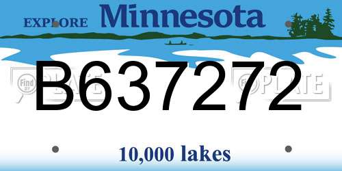 B637272 Minnesota License Plate