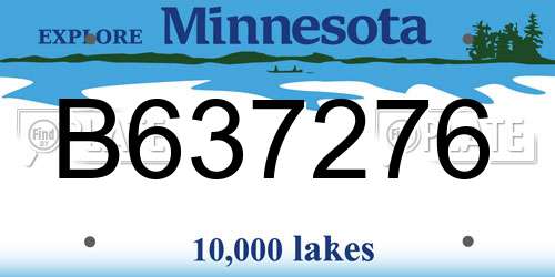 B637276 Minnesota License Plate
