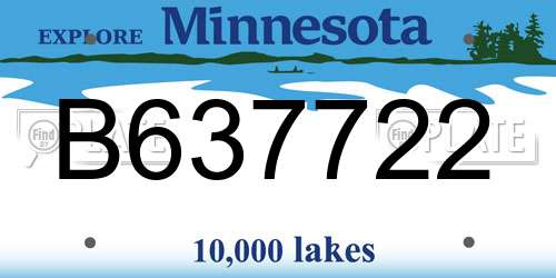 B637722 Minnesota License Plate