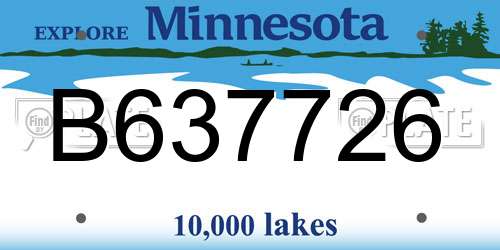 B637726 Minnesota License Plate