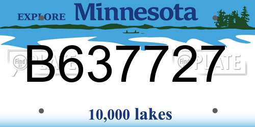 B637727 Minnesota License Plate