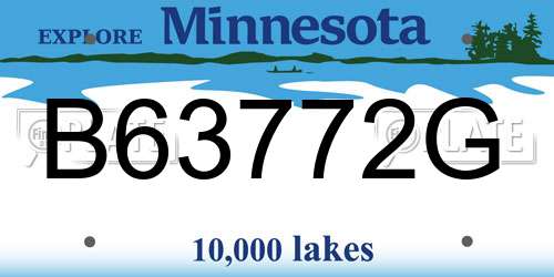 B63772G Minnesota License Plate