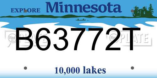 B63772T Minnesota License Plate