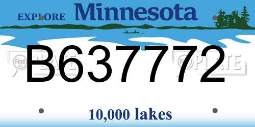 B637772 Minnesota License Plate