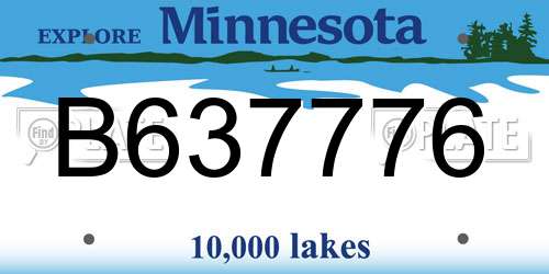 B637776 Minnesota License Plate