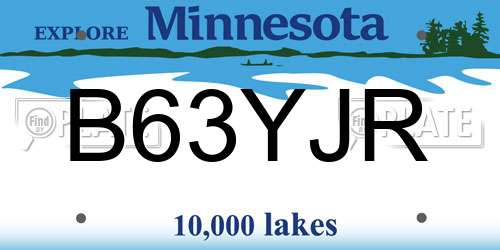 B63YJR Minnesota License Plate