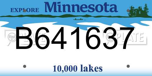 B641637 Minnesota License Plate
