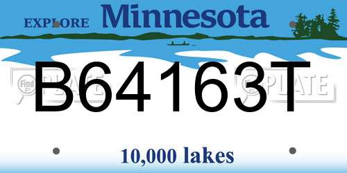 B64163T Minnesota License Plate