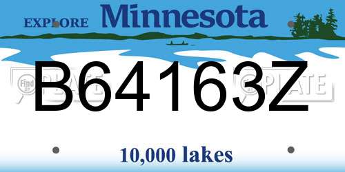 B64163Z Minnesota License Plate