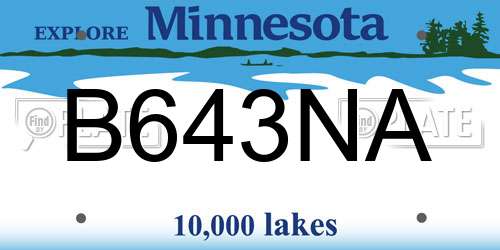 B643NA Minnesota License Plate