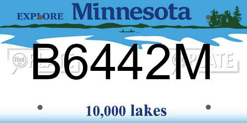 B6442M Minnesota License Plate