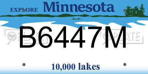 B6447M Minnesota License Plate