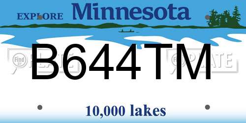 B644TM Minnesota License Plate