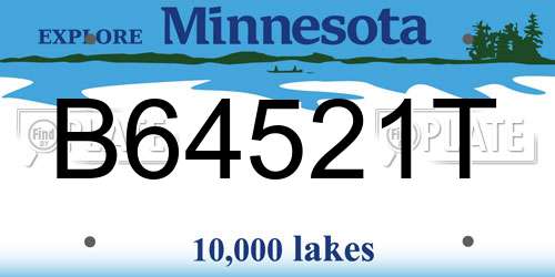 B64521T Minnesota License Plate