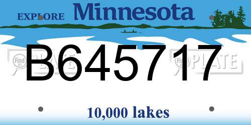 B645717 Minnesota License Plate