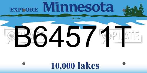 B64571T Minnesota License Plate