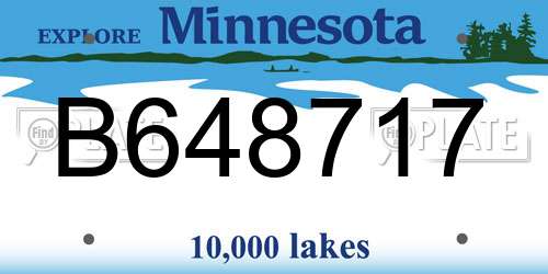 B648717 Minnesota License Plate