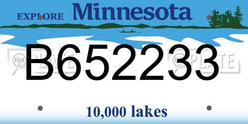 B652233 Minnesota License Plate