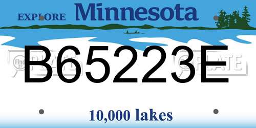 B65223E Minnesota License Plate