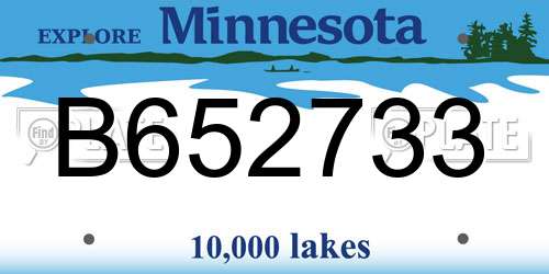 B652733 Minnesota License Plate