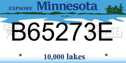 B65273E Minnesota License Plate