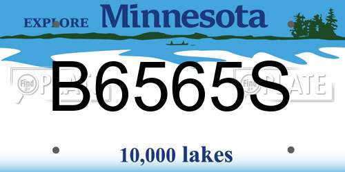 B6565S Minnesota License Plate