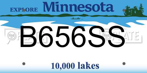 B656SS Minnesota License Plate