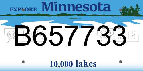 B657733 Minnesota License Plate