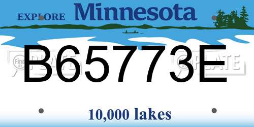 B65773E Minnesota License Plate