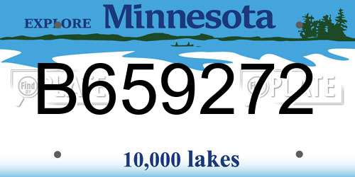 B659272 Minnesota License Plate