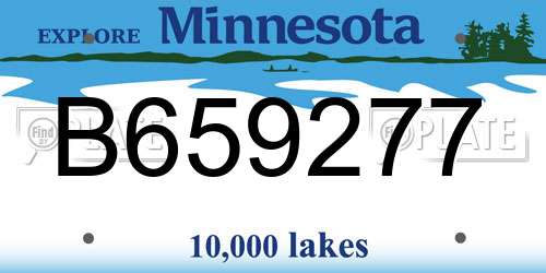 B659277 Minnesota License Plate
