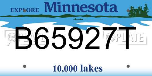 B65927T Minnesota License Plate