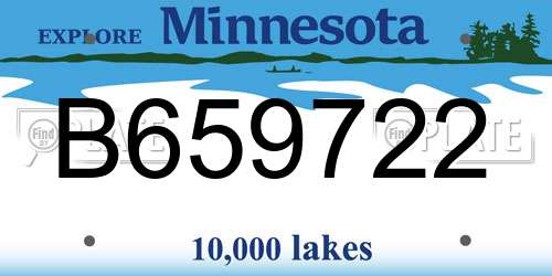 B659722 Minnesota License Plate