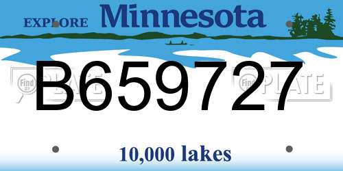 B659727 Minnesota License Plate