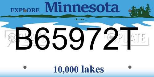 B65972T Minnesota License Plate