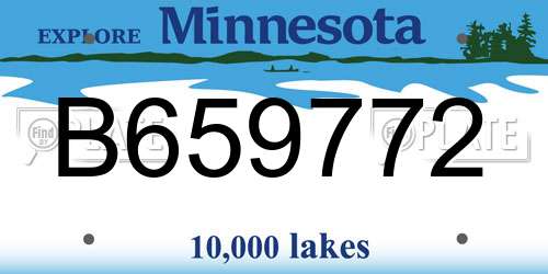 B659772 Minnesota License Plate