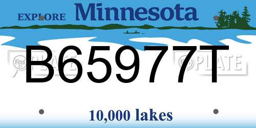 B65977T Minnesota License Plate