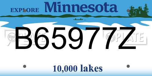 B65977Z Minnesota License Plate
