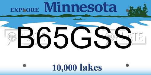 B65GSS Minnesota License Plate