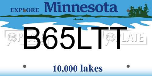 B65LTT Minnesota License Plate